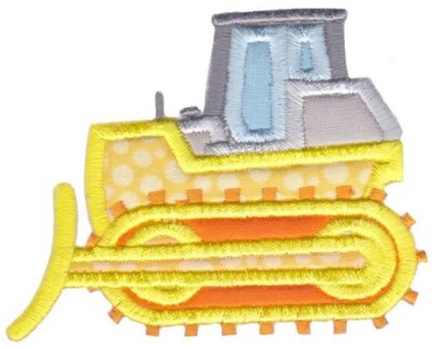 Picture of Construction Applique Bulldozer Machine Embroidery Design