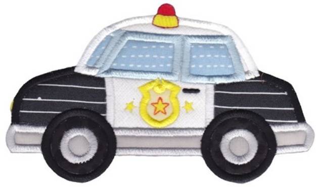 Picture of Lets Go Police Car Applique Machine Embroidery Design