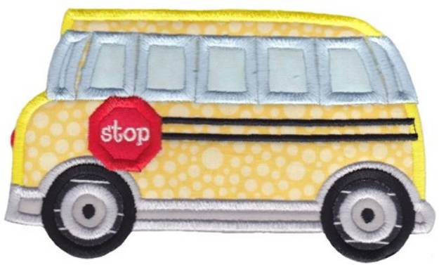 Picture of Lets Go School Bus Applique Machine Embroidery Design