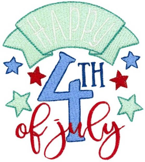 Picture of Happy 4th Of July Machine Embroidery Design