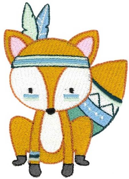 Picture of Tribal Animal Fox Machine Embroidery Design