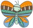 Picture of Tribal Animals Butterfly Machine Embroidery Design
