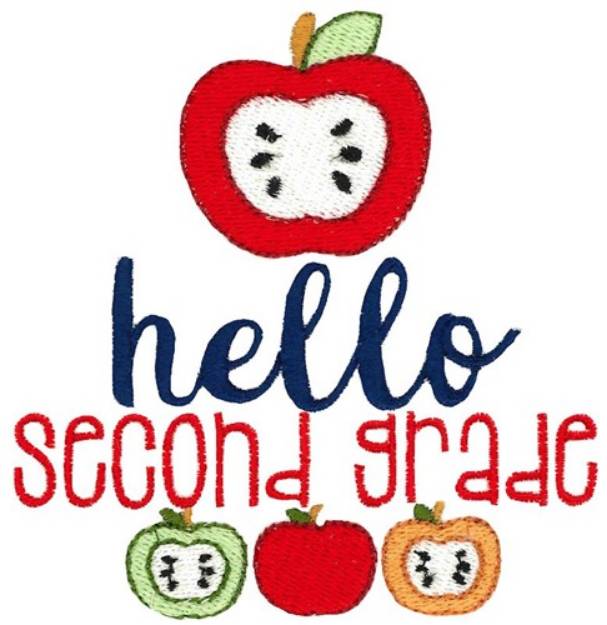 Picture of Hello Second Grade Machine Embroidery Design