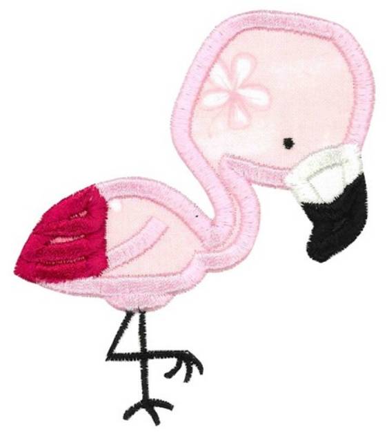 Picture of Boxy Flamingo Applique Machine Embroidery Design