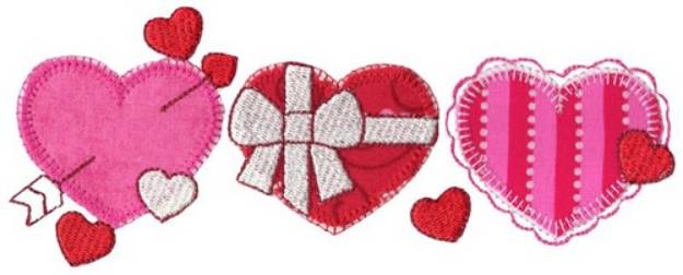 Picture of Hearts Applique Machine Embroidery Design