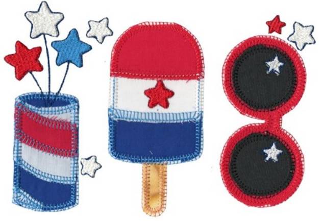 Picture of 4th of July Applique Machine Embroidery Design