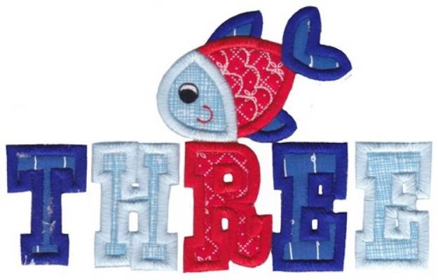 Picture of Three Fish Applique Machine Embroidery Design