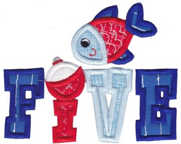 Picture of Five Fish Applique Machine Embroidery Design