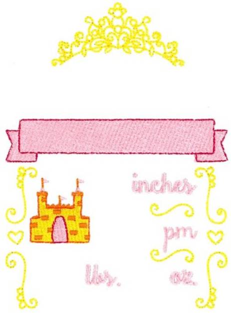 Picture of Princess PM Birth Announcement Machine Embroidery Design