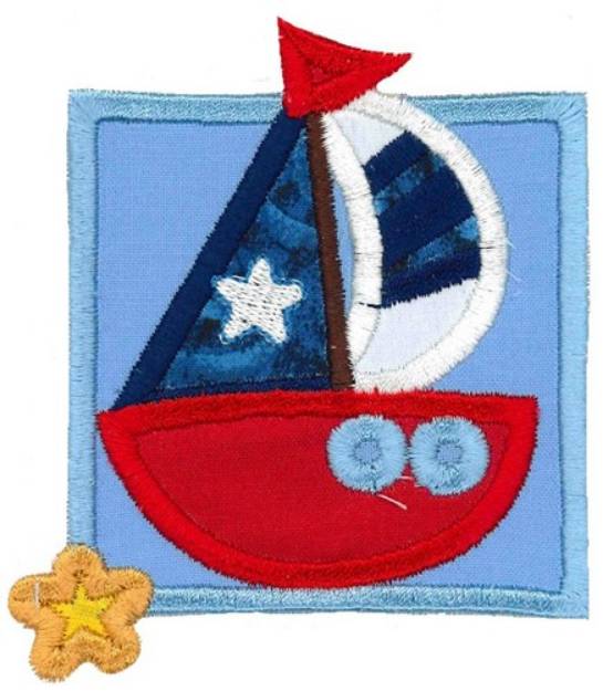 Picture of Sail Boat Applique Machine Embroidery Design
