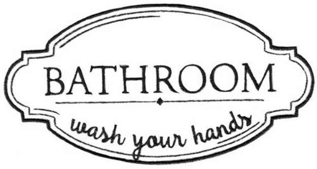 Picture of Bathroom Sign Machine Embroidery Design