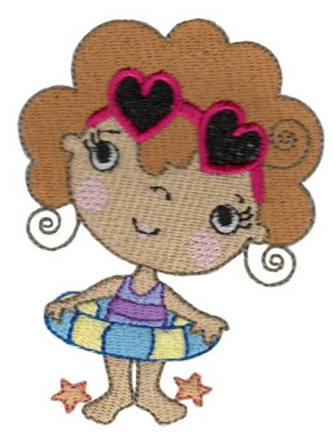 Picture of Girl In Tube Machine Embroidery Design