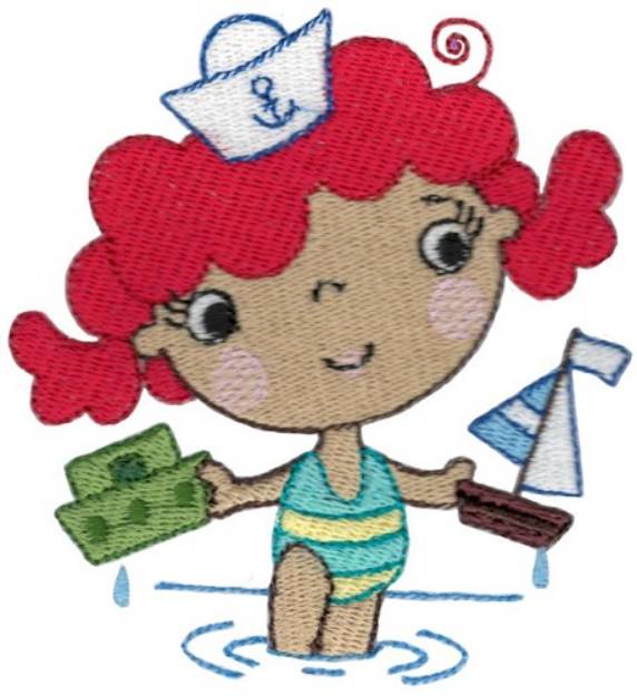 Picture of Girl With Toys Machine Embroidery Design