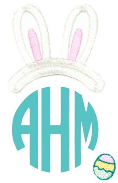 Picture of Easter Bunny Monogram Topper Machine Embroidery Design