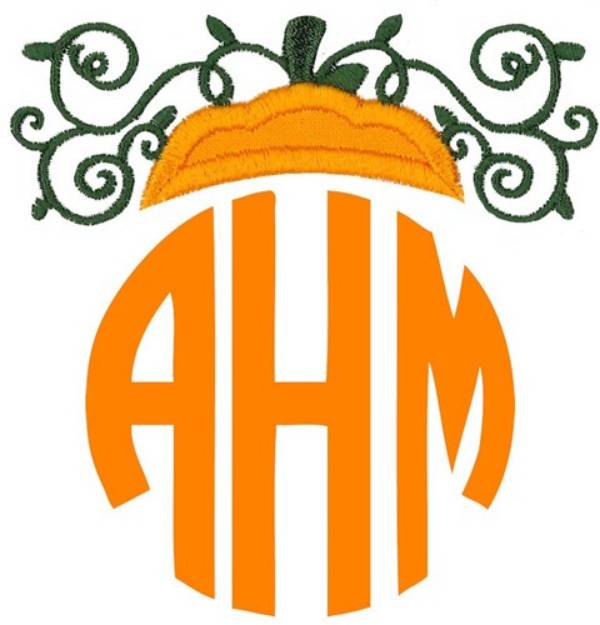 Picture of Pumpkin Monogram Topper Machine Embroidery Design