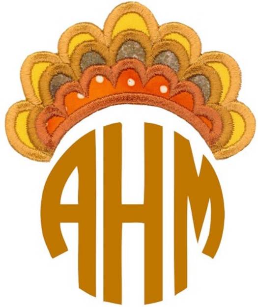 Picture of Thanksgiving Monogram Topper Machine Embroidery Design