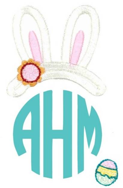 Picture of Easter Bunny Monogram Topper Machine Embroidery Design