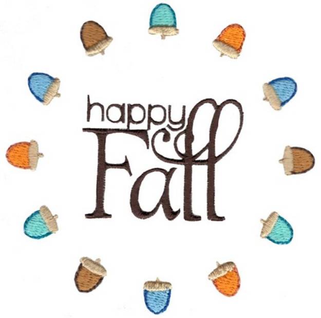 Picture of Happy Fall Machine Embroidery Design