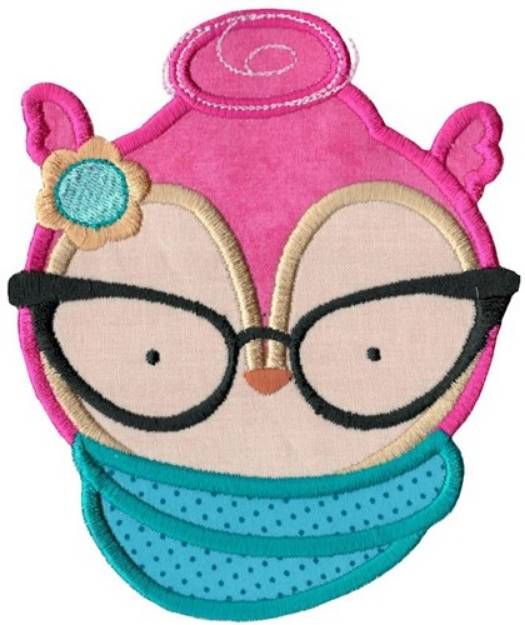 Picture of Owl Face Applique Machine Embroidery Design