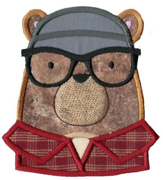Picture of Bear Face Applique Machine Embroidery Design
