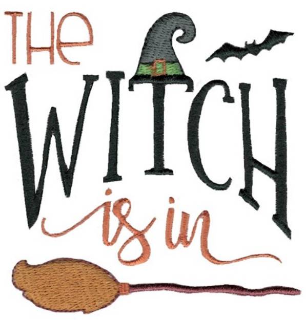Picture of The Witch Is In Machine Embroidery Design