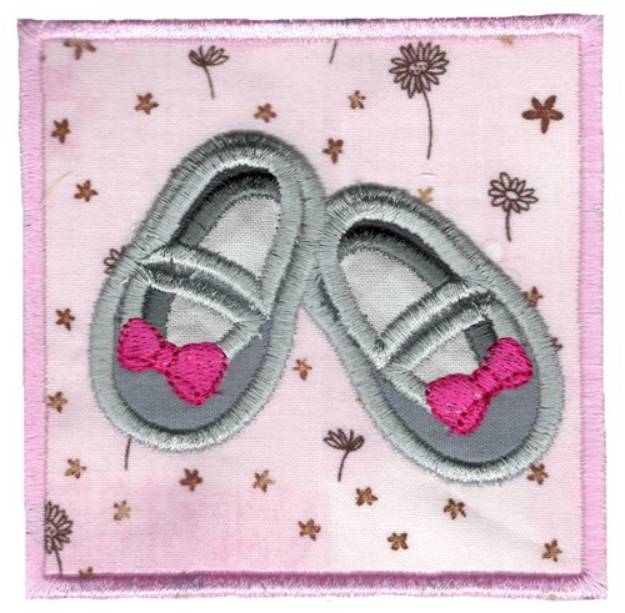 Picture of Baby Girl Booties Applique Machine Embroidery Design