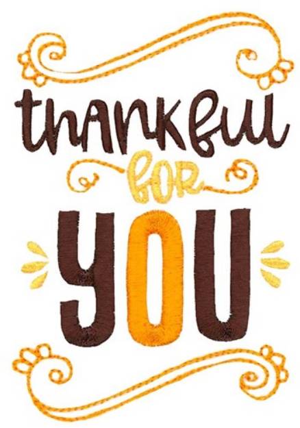 Picture of Thankful For You Machine Embroidery Design