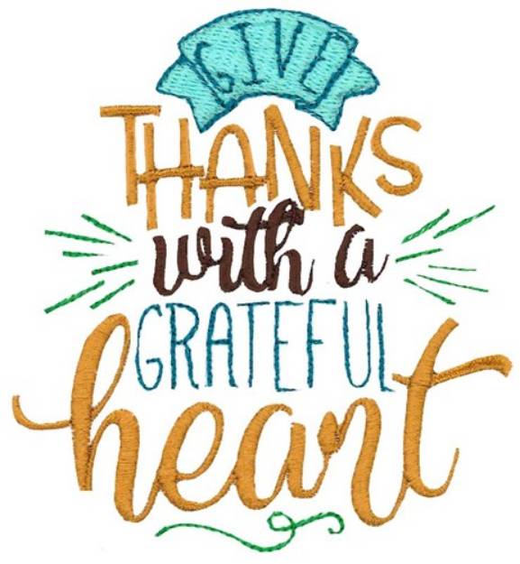 Picture of A Grateful Heart Machine Embroidery Design