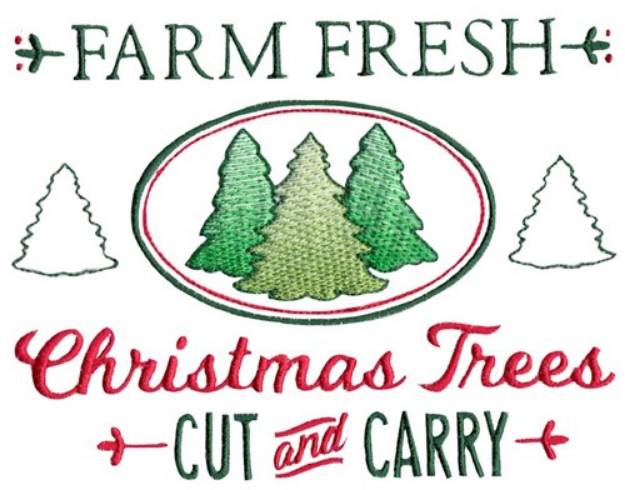 Picture of Fresh Christmas Trees Machine Embroidery Design