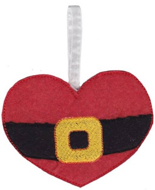 Picture of Santa Heart Ornament Machine Embroidery Design