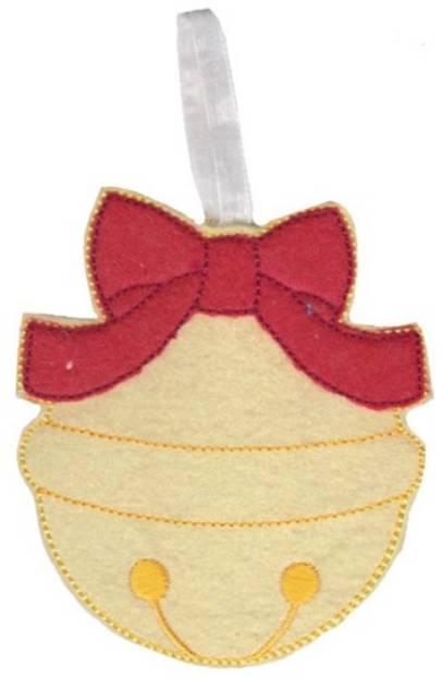 Picture of Christmas Bell Ornament Machine Embroidery Design