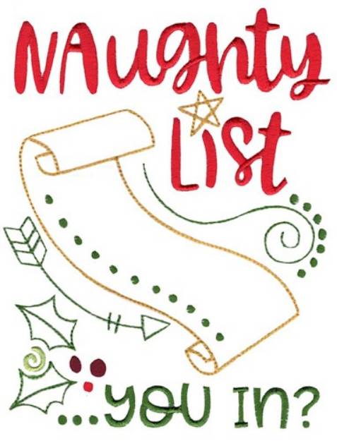Picture of Naughty List Machine Embroidery Design