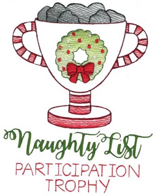 Picture of Naughty List Trophy Machine Embroidery Design