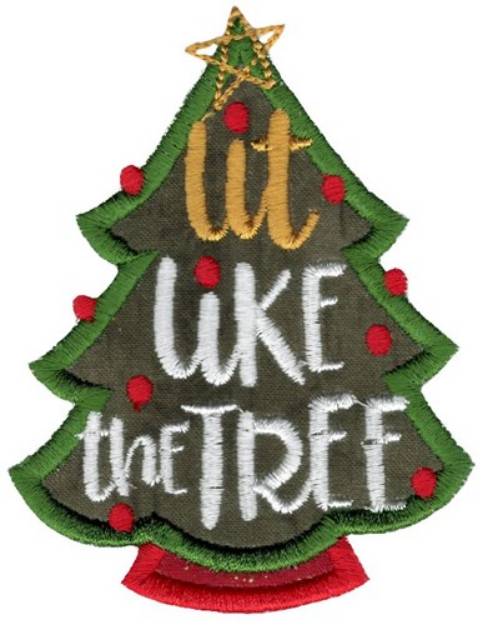 Picture of Lit Tree Applique Machine Embroidery Design