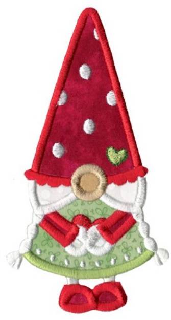 Picture of Girl Gnome Applique Machine Embroidery Design