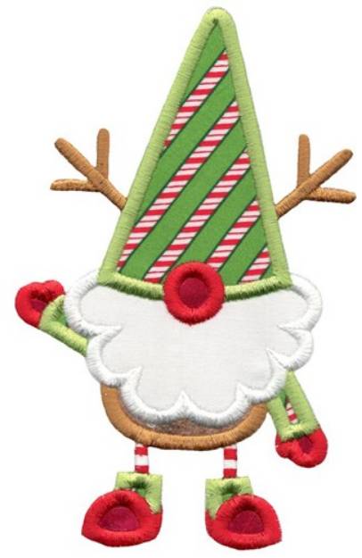 Picture of Reindeer Gnome Applique Machine Embroidery Design