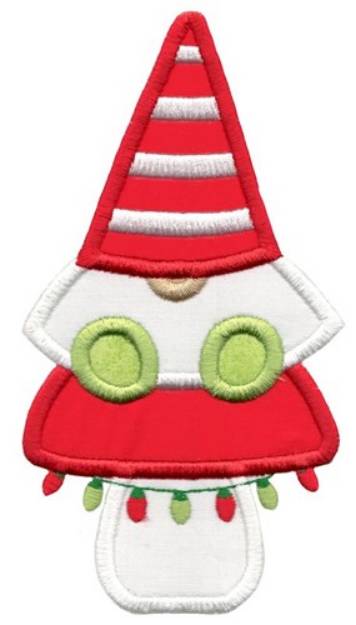 Picture of Gnome On Mushroom Applique Machine Embroidery Design