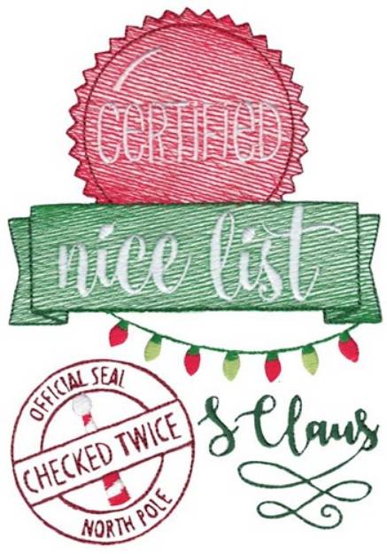 Picture of Certified Nice List Machine Embroidery Design