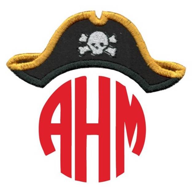 Picture of Pirate Hat Monogram Topper Machine Embroidery Design