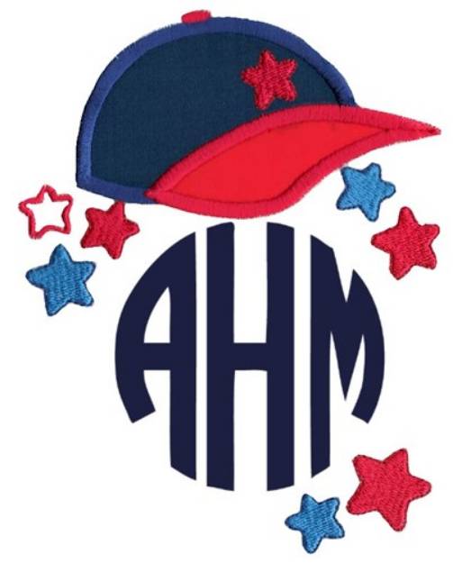 Picture of Baseball Cap Monogram Topper Machine Embroidery Design