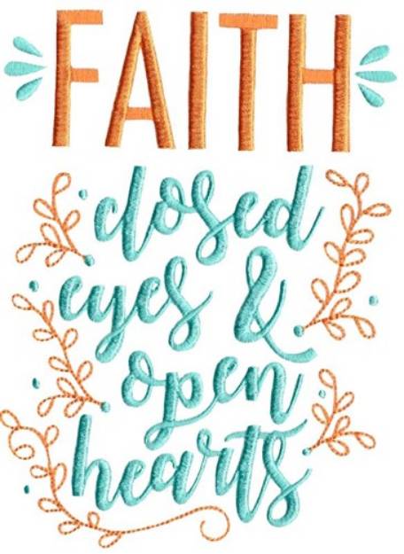 Picture of Faith Open Hearts Machine Embroidery Design