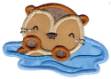 Picture of Otter In Water Applique Machine Embroidery Design