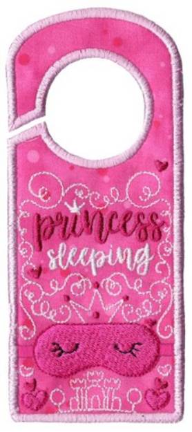 Picture of Princess Sleeping Door Hanger Machine Embroidery Design