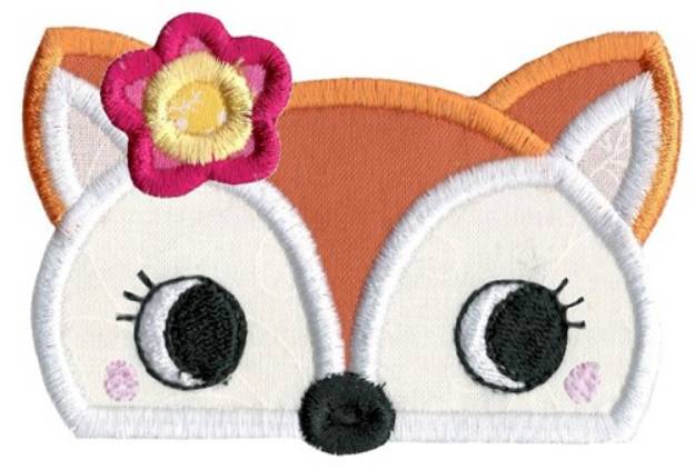 Picture of Girl Fox Topper Applique Machine Embroidery Design