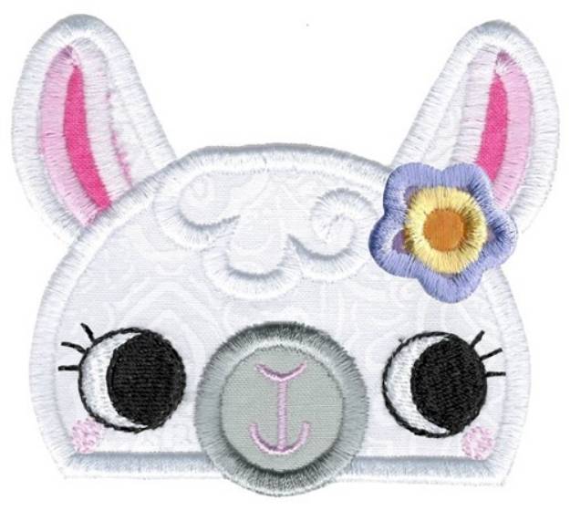 Picture of Girl Llama Topper Applique Machine Embroidery Design