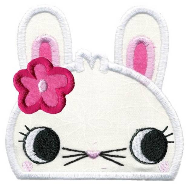Picture of Girl Bunny Topper Applique Machine Embroidery Design