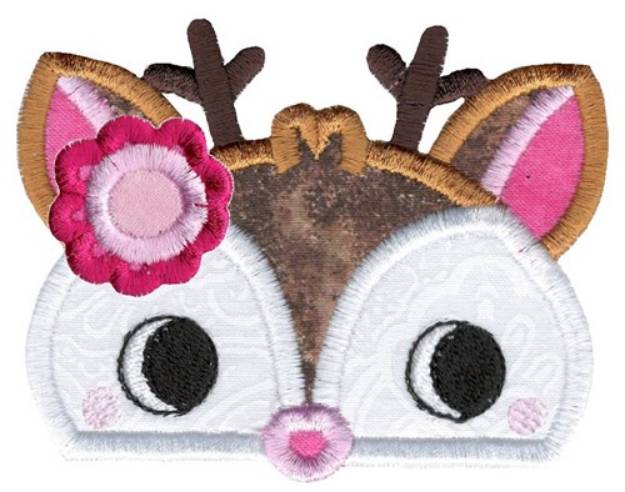 Picture of Girl Deer Topper Applique Machine Embroidery Design