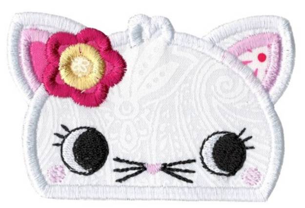 Picture of Girl Cat Topper Applique Machine Embroidery Design