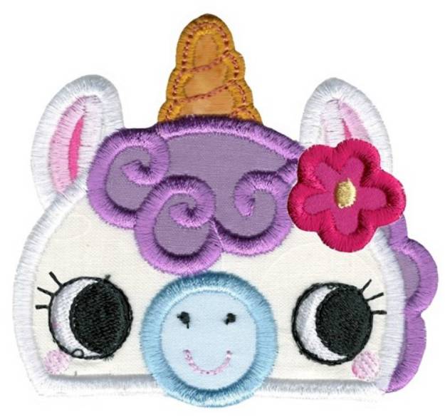 Picture of Girl Unicorn Topper Applique Machine Embroidery Design