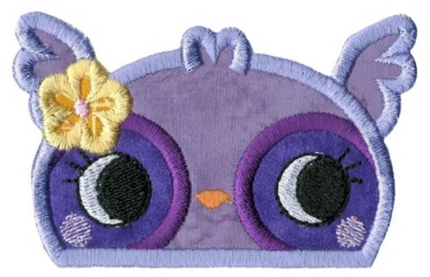 Picture of Girl Owl Topper Applique Machine Embroidery Design